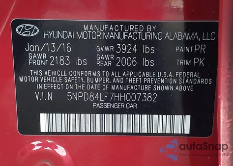 2017 Hyundai Elantra Se из США, поврежденный, VIN 5NPD84LF7HH007382